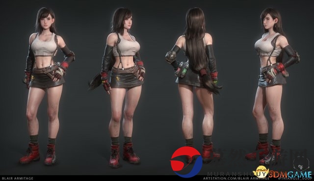 气质美丽性感！英雄联盟艺术师新创作FF7蒂法CG照