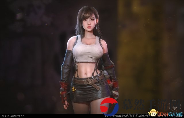 气质美丽性感！英雄联盟艺术师新创作FF7蒂法CG照