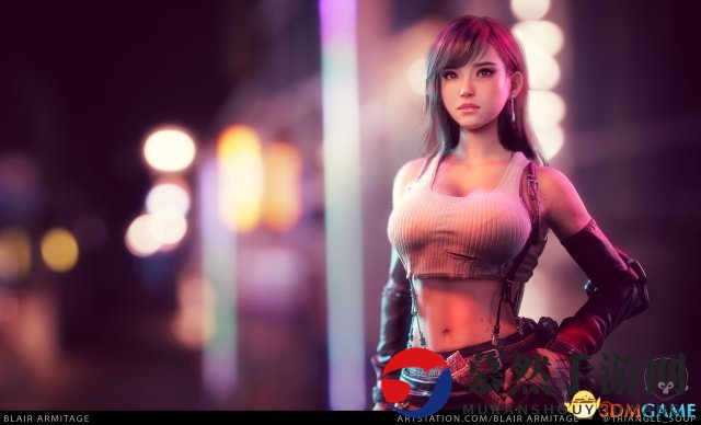 气质美丽性感！英雄联盟艺术师新创作FF7蒂法CG照