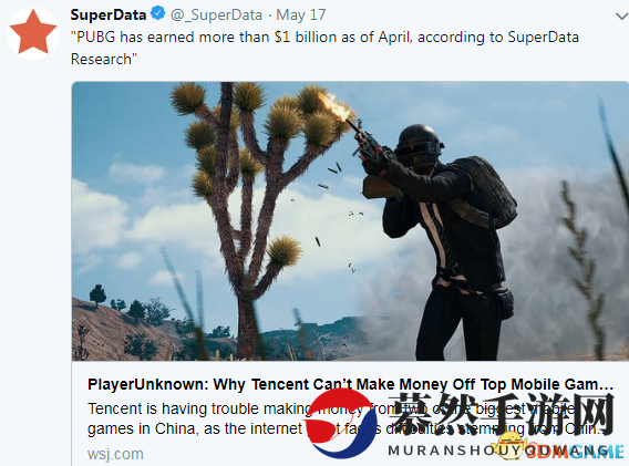 《绝地求生》截至4月赚超10亿美元 国内玩家占4成