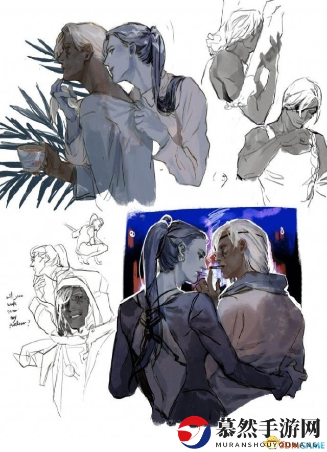 《守望先锋》同人美图欣赏 黑百合和安娜大玩暧昧